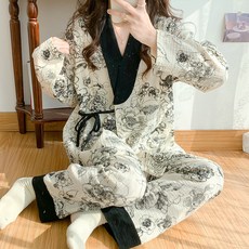 100% 순면 거즈 히든 수유 산후조리 봄여름 임산부 파자마 여성 홈웨어 세트