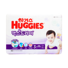 하기스 맥스드라이 밴드형 3단계 중형 공용 기저귀, 66매