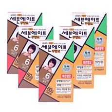 세븐에이트 무향료 칼라크림 염색약 6호 자연스런 갈색 60g 5개
