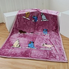 보라색캐릭터이불