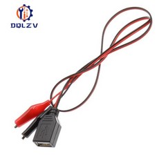악어 테스트 클램프 USB 암수 커넥터 어댑터 악어 테스트 클램프 클립 전원 케이블 60cm, 2) Female head