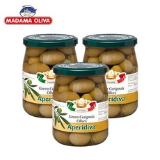 [보라티알] 마다마 올리바 그린 체리놀라 올리브 575g(고형량 350g) x3개, 575g, 3개