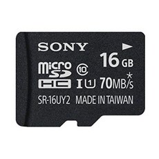 소니 16GB Class 10 UHS-1 마이크로 SDHC 최대 70MB / s 메모리 카드 (SR16UY2A / TQ) [NEWEST VERS, 단일상품
