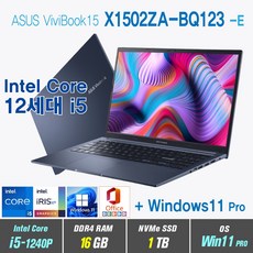 ASUS 비보북 X1502ZA-BQ123, WIN11 Pro, 8GB, 1TB, 코어i5, 콰이어트 블루