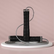SMABAT 2in1줄넘기 노라인 줄넘기 고속베어링 다이어트 마모성좋음 매끄럼방지 저소음 실내용, 블랙