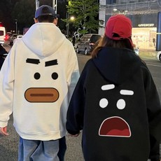 1+1 남녀공용 기모후드티 커플맨투맨 빅사이즈 가을 겨울