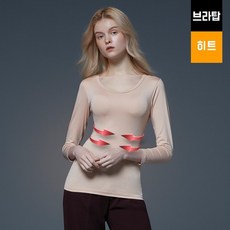 [WOX] 히트 긴팔 배쏙티 1단계 보정속옷 보정나시 - 스킨 베이지