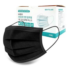 이츠라이프 덴탈 멜트블로운 3중필터 일회용 마스크 50매 대형 블랙(벌크 포장), 1박스, 50매입