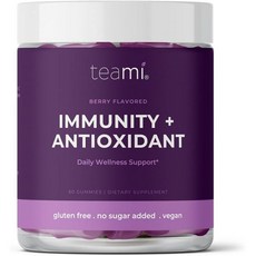 Teami Elderberry Vitamin C and Zinc Gummies for Men and Women - Sambucus Elderberry Gummies for Adul, 60정, 1개