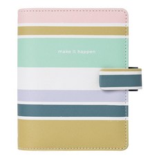 Filofax Good Vibes 오거나이저 포켓 사이즈 스트라이프 - 링 6개 주간 캘린더 다이어리 다국어 2024 (C022685-24)