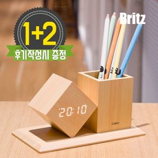 BZ-EW547 콜튼 우든 펜꽂이 LED 탁상 시계 우드, 단일상품