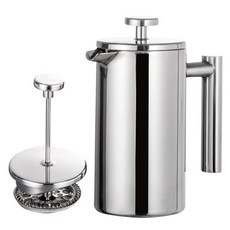 스테인레스 스틸 이중 벽 절연 커피 메이커 포트 프렌치 프레스 350ml 800ml 1000ml, 없음