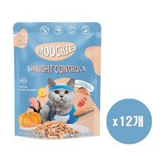 MOOCHIE 고양이 체중건강 습식사료, 연어, 70g, 12개