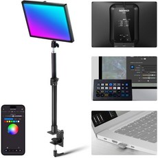스튜디오 조명 틱톡 라이브 카메라 지속광 NEWER GL25C LED RGB 스트리밍 키 라이트 APP/PC 컨트롤 25W 2500Lux/0.5m 2900K-7000K CRI, 1개