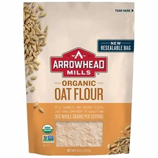 (미국배송) 애로우헤드 밀스 USDA오가닉 오트 귀리 가루 분말 453g 4팩 - 통곡물 Arrowhead Mills Organic Oat Flour