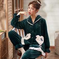 임산부잠옷 산후조리복 기모 임신기 보온 플란넬 분만후 산모 임산부 수유 잠옷 가을겨울