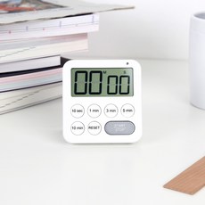 아이정 더편한 타이머 주방 쿠킹 공부 스톱워치, 1개, 화이트