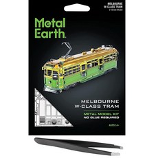 Metal Earth Melbourne W-Class Tram 3D 금속 모델 키트 번들 핀셋 패시네이션 포함, 1개