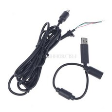 Xbox- 360 유선 컨트롤러 용 케이블 코드 + 분리형 어댑터 USB 4 핀, 01 Black, 1개