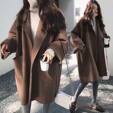 판초 망토 코트 2020 가을과 겨울 새로운 한국 스타일 모직 중간 길이 양면