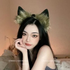 동물머리핀 귀염뽀짝 깜찍해 여우귀 동물 늑대 귀고리 귀여운 고양이 머리띠 대일 손핀 여자
