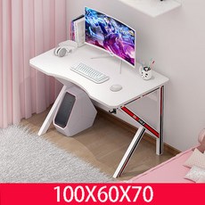 패션 핑크 컴퓨터 책상 가정 사무실 게임 테이블 여아 침실 공부 테이블 80 100 120 타입 조절 가능, White table 2