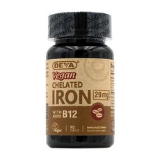 데바 비건 킬레이트 철분 29mg 타블렛 글루텐 프리, 1개, 90정