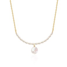 납작진주목걸이