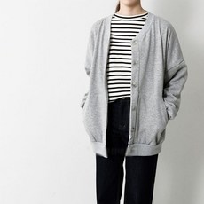 시크스튜디오 / 오버핏 브이넥 나그랑 데일리 박시 면 가디건