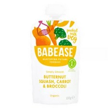 Babease 바베베이스 버터넛 스쿼시 당근 브로콜리 1단계 이유식 100g 6팩, 6개