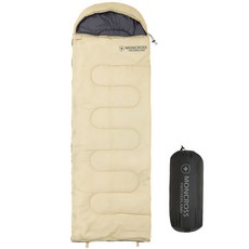 몽크로스 바젤 머미형 컴팩트 캠핑 침낭 + 압축가방, 옐로우, 1세트