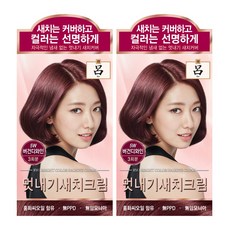 려 우아채 멋내기 새치 염색제, 5W버건디와인, 2개
