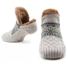 가을 겨울 바닥 양말 따뜻한 스노우 수면 카펫 슬리퍼 미끄럼 방지 2024, [03] 43-45(28cm), Grey