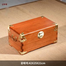 목기함 제기보관함 반닫이 팩 제기장 유기 보관함 차례 제기 브라운, 꽃배색42×25×21cm, 1개