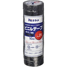니토 덴코 CS 비닐 테이프 No. 21 19mm × 10m 검정 10 권 세트 2110BK, 단일상품