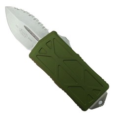 마이크로텍 Microtech 엑조세 OTF 오토 등산 캠핑용 톱니 나이프 그린, 1개