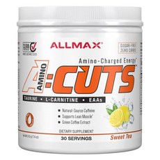 ALLMAX Nutrition AMINOCUTS(ACUTS) 타우린 L-카르니틴 녹색 커피콩 추출물 달콤한 차를 함유한 아미노 충전 에너지 음료 30회분, 210g, 1개
