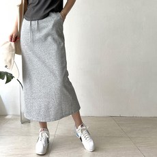 네모엔룩 여성용 쭈리밴딩롱 스트링끈 사이드포켓 트레이닝룩 뒤트임 코튼 롱 스커트 (기모타입추가) 모엔룩 여성용 쭈리밴딩롱 스트링끈 사이드포켓 트레이닝룩 뒤트임 코튼 롱 스커트 NL