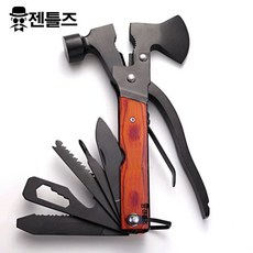 젠틀즈 만능 캠핑도끼 15기능 블랙 원목 도끼 손도끼 미니캠핑용 도끼