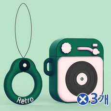 충격방지 턴테이블 에어팟 실리콘케이스 블루그린x3개