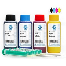 브랜드 : Octopus Octopus 4x100 ml PureInk 리필 잉크 HP 934 935 프린터 카트리지와 호환되는 프린터, 상세 설명 참조0, 원 컬러