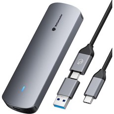 요타마스터 M.2 NVMe SATA 하드 드라이브 인클로저 듀얼 프로토콜 Yottamaster YTPWEM2-G2, 10Gbps-SATA NVME 2in 1 Cable, 1개