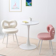 몽그리 인테이어 디자인 리본 화장대 의자, ROMLCH 화이트, 1개