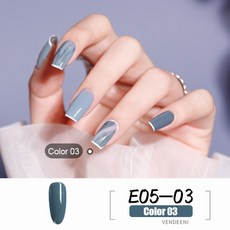 탑코트 Vendeeni 18 컬러 블루 시안 그레이 쿨 젤 네일 폴리시 안도라 시리즈 UV LED 끄기 아트 래커 15ml 베이스코트, 3.E05-03, 1개