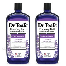 [1+1]닥터틸즈 포밍바스 엡섬 솔트 라벤더 에센셜 오일 1000ml DR TEAL'S FOAMING BATH, 2개, 1L