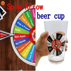 작은세상 유리컵맥주잔 SPINTHEARROWCUP 바 엔터 게임 제조기 휠트 롤링, 401-500ml, 투명
