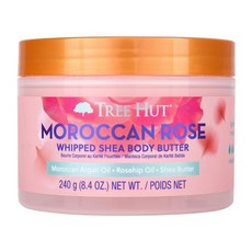 Tree Hut Moroccan Rose 휘핑 시어 바디 버터 238.1g(8.4온스) 가볍고 오래 지속되는 수분 공급 모이스처라이저 천연 시어 버터 함유 영양 에센셜 바디