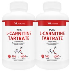 [미국빠른직구] 신제품 마이라이프 내추럴스 L-카르니틴 타르트레이트 1000mg (수퍼사이즈), 360정, 2개