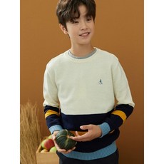 BEANPOLE KIDS 아이보리 컬러블록 풀오버 (BI0851U010)