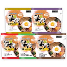 이지밥 우리비빔밥 5개 세트 전투식량 비상식량 즉석밥, 100g